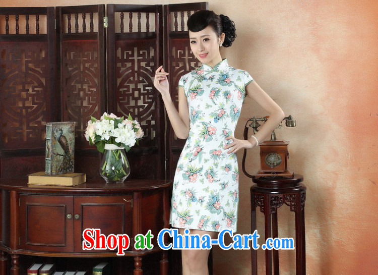 Bin Laden smoke-free summer cheongsam dress, Peony/blue flower Chinese improved, for a tight cotton daily short cheongsam as color 2XL pictures, price, brand platters! Elections are good character, the national distribution, so why buy now enjoy more preferential! Health