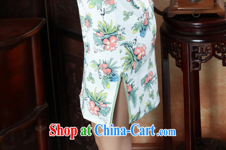Bin Laden smoke-free summer cheongsam dress, Peony/blue flower Chinese improved, for a tight cotton daily short cheongsam as color 2XL pictures, price, brand platters! Elections are good character, the national distribution, so why buy now enjoy more preferential! Health