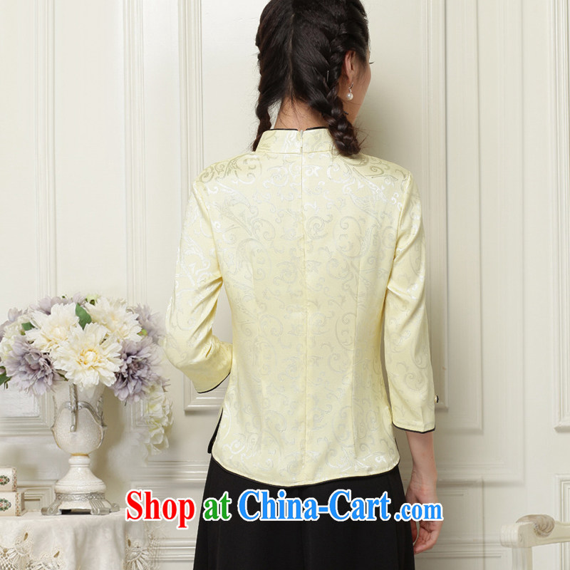 Stakeholders line cloud Chinese Chinese T-shirt hand-tie short-sleeved improved cheongsam JT 1052 yellow XXL stakeholders, the cloud (YouThinking), and, on-line shopping