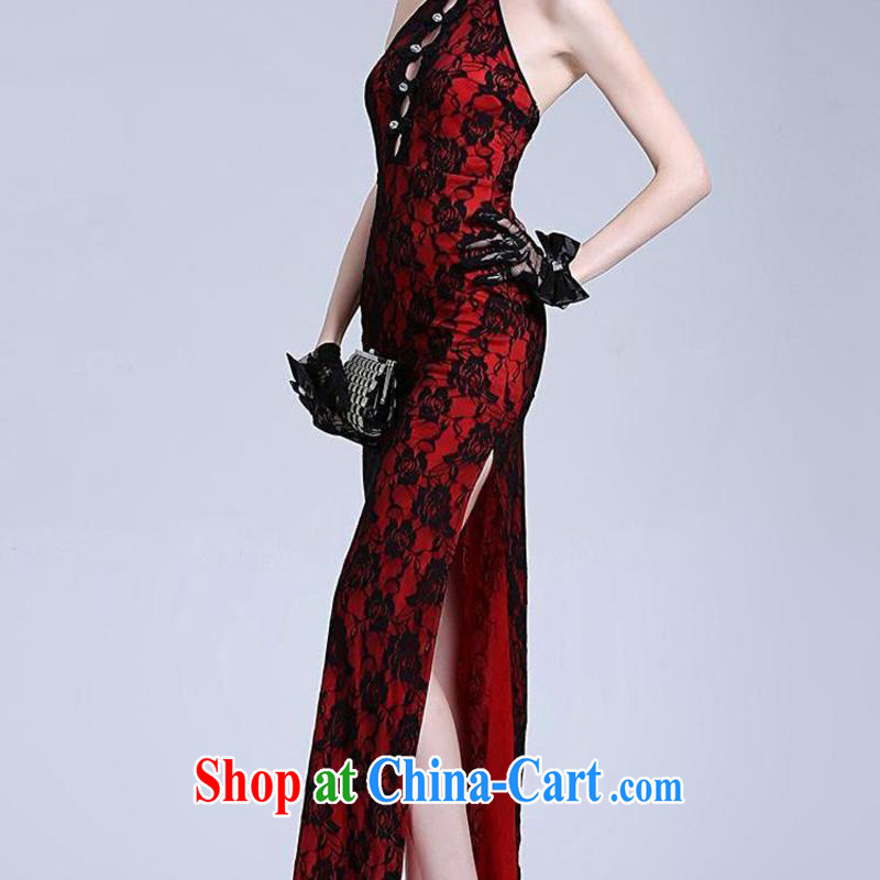 Yi leading edge of my 2015 New on the truck night long dresses, Retro roses embroidery back exposed dresses T C 401 807 red, code, and leading edge, I, online shopping