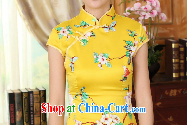 Bin Laden smoke-free summer cheongsam dress new Chinese improved version, for a tight damask retro floral short cheongsam as shown color 2 XL pictures, price, brand platters! Elections are good character, the national distribution, so why buy now enjoy more preferential! Health