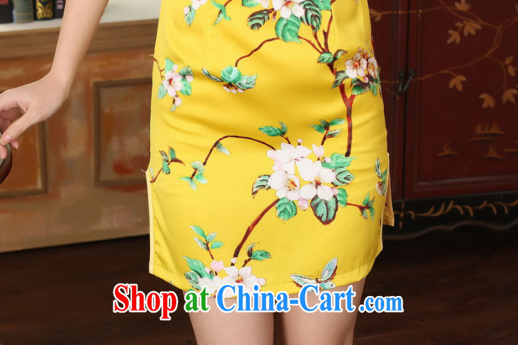 spend the summer cheongsam dress new Chinese improved version, for a tight damask retro floral short cheongsam as shown color M pictures, price, brand platters! Elections are good character, the national distribution, so why buy now enjoy more preferential! Health
