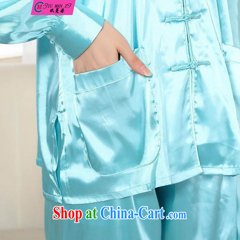 Ko Yo vines into exciting and 2015 new, Ms. Tang is a solid color kit damask Chinese Two-part female Tai Chi Kit Tang is a leading martial arts long-sleeved T-shirt kit M 0048 - E XXL, capital city sprawl, shopping on the Internet
