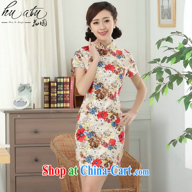 Take the cotton the Chinese retro short-sleeve dresses improved daily republic of linen clothes summer short cheongsam dress such as the color 2 XL, spend figure, and shopping on the Internet