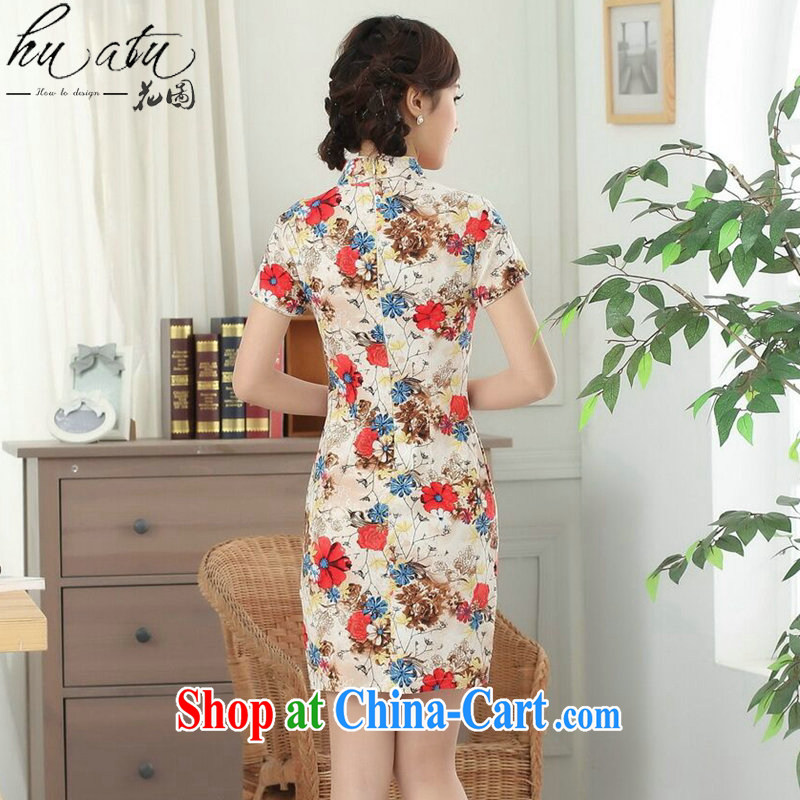 Take the cotton the Chinese retro short-sleeve dresses improved daily republic of linen clothes summer short cheongsam dress such as the color 2 XL, spend figure, and shopping on the Internet