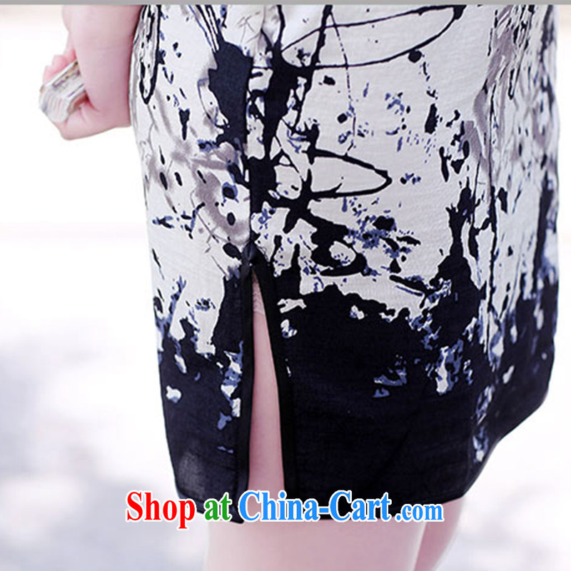 The product is still not thick 2015 New Beauty stamp duty short-sleeved style improved cheongsam dress water and ink spent xxl, the products, and, shopping on the Internet