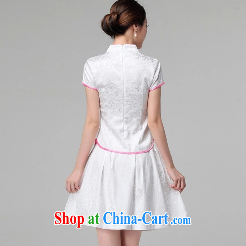 The US Dr. Chou 2015 spring and summer female new beauty routine retro long-sleeved improved cheongsam stylish two-piece with pink short-sleeved XL, the United States and Dr. Chou (MEILIANXIANG), online shopping