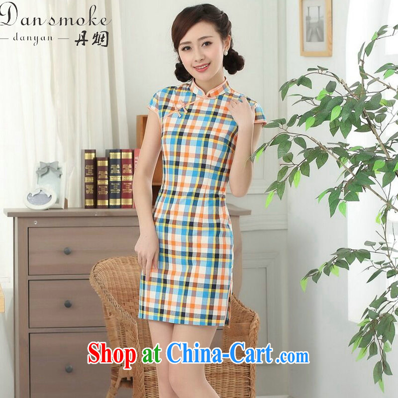 Bin Laden smoke summer new cheongsam dress cheongsam Chinese improved, for a tight Korea cotton color, short dresses such as the color S, Bin Laden smoke, shopping on the Internet