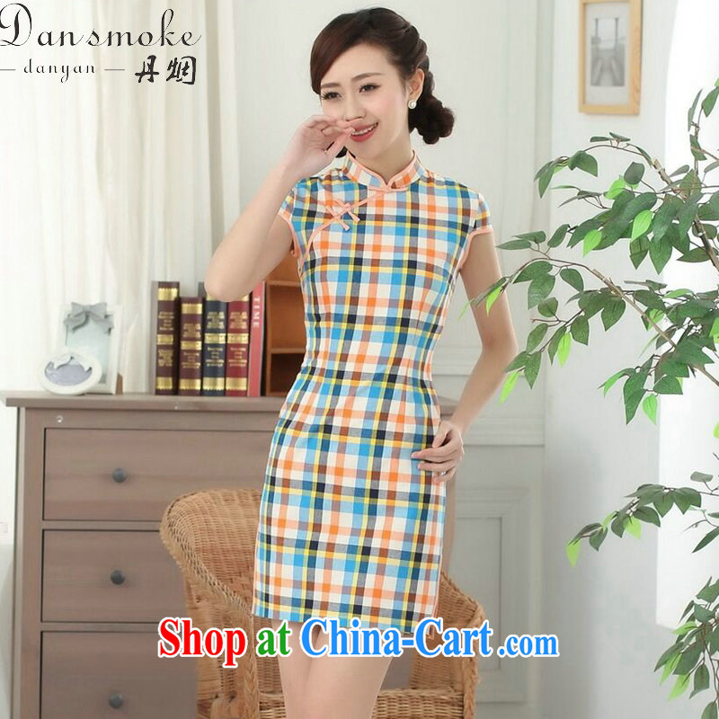 Bin Laden smoke summer new cheongsam dress cheongsam Chinese improved, for a tight Korea cotton color, short dresses such as the color S, Bin Laden smoke, shopping on the Internet