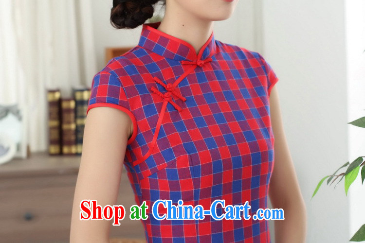 spend the summer new dress Chinese cheongsam Chinese clothing improved, for a tight cotton Plaid Short outfit such as the color 2 XL pictures, price, brand platters! Elections are good character, the national distribution, so why buy now enjoy more preferential! Health