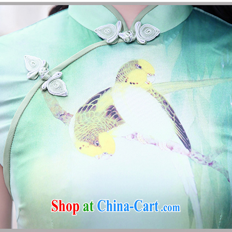 The product is still not thick 2015 new, improved Chinese Dress short-sleeved Ethnic Wind antique cheongsam dress of saffron xxl, products, and, shopping on the Internet