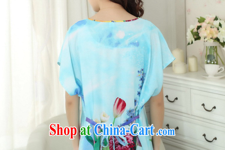 Dan smoke summer new female Chinese pajamas round-collar breathable cotton stamp loose bathrobe short-sleeved dresses green are code pictures, price, brand platters! Elections are good character, the national distribution, so why buy now enjoy more preferential! Health