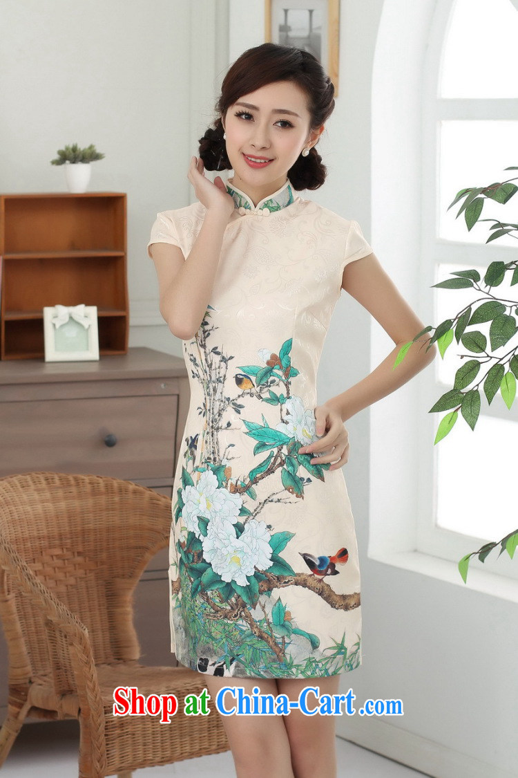 Take the new summer clothes and elegant Chinese flower cheongsam Chinese improved cotton is a tight video thin short cheongsam as shown color 2 XL pictures, price, brand platters! Elections are good character, the national distribution, so why buy now enjoy more preferential! Health