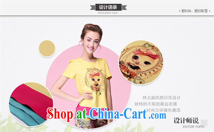 Black butterfly 2015 summer new Snow woven shirts, T-shirts sweet stamp round-collar relaxed casual T shirts female yellow XL pictures, price, brand platters! Elections are good character, the national distribution, so why buy now enjoy more preferential! Health