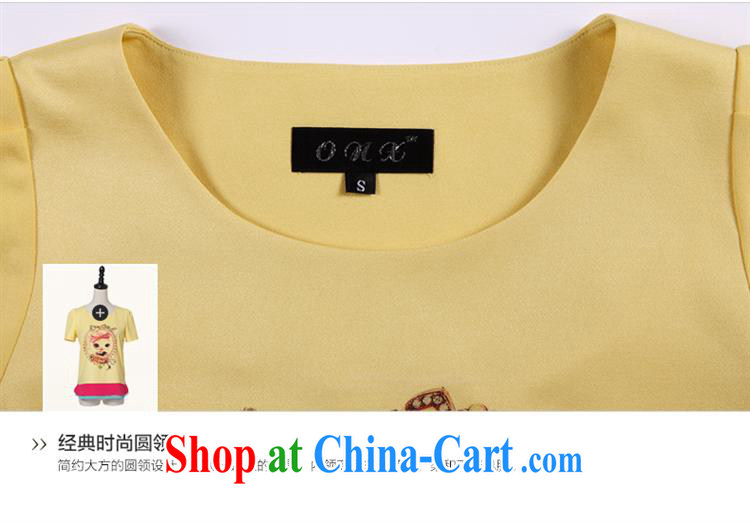Black butterfly 2015 summer new Snow woven shirts, T-shirts sweet stamp round-collar relaxed casual T shirts female yellow XL pictures, price, brand platters! Elections are good character, the national distribution, so why buy now enjoy more preferential! Health