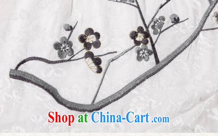 The Siang 2015 spring and summer new short-sleeved V collar embroidered Phillips-head nails Pearl crowsfoot skirt with embroidery short cheongsam white XL pictures, price, brand platters! Elections are good character, the national distribution, so why buy now enjoy more preferential! Health