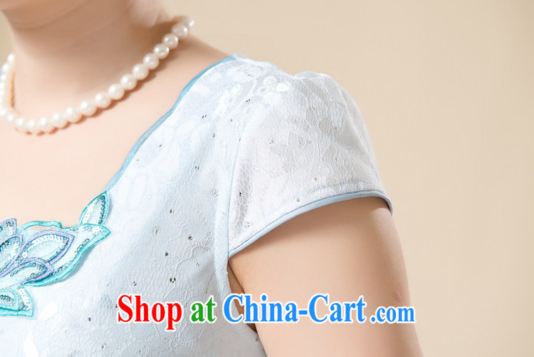 Pixel-yuan summer 2015 new dresses and stylish improved retro-aged cheongsam dress lace daily short dresses cultivating the disposition code cheongsam mom with blue 3 XL pictures, price, brand platters! Elections are good character, the national distribution, so why buy now enjoy more preferential! Health