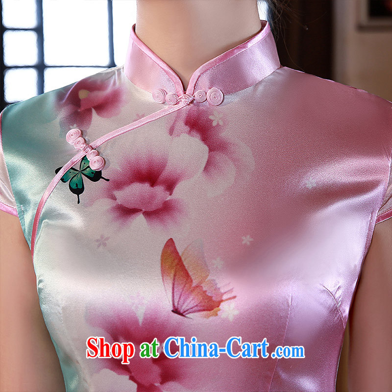 cheongsam dress spring 2015 new retro silk heavy Silk Cheongsam beauty dresses Q 1062 XXL suit, Jessica (jessica han), online shopping