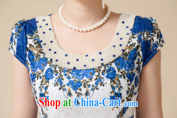 Ha Ji-won of new summer dresses, short stylish improved daily cheongsam dress lace antique Chinese graphics thin and elegant and noble dress cheongsam blue 3 XL pictures, price, brand platters! Elections are good character, the national distribution, so why buy now enjoy more preferential! Health
