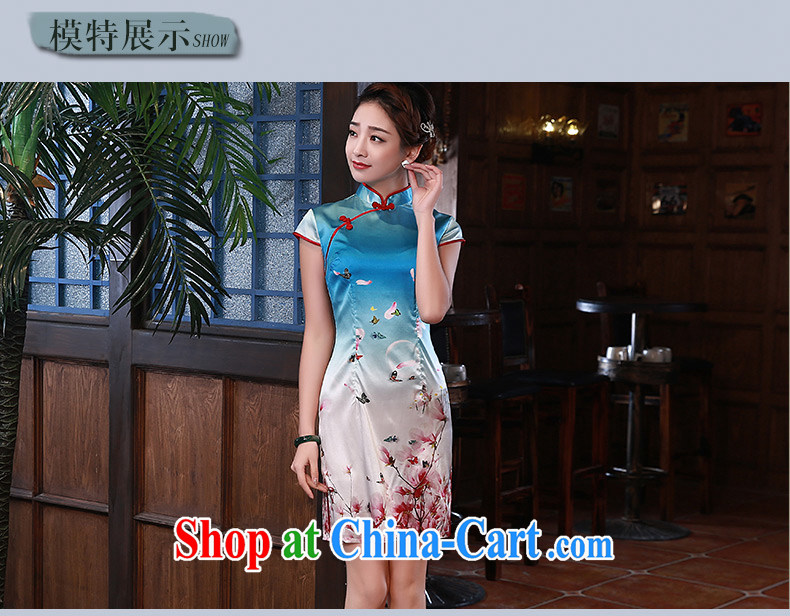 2015 new summer improved stylish sauna silk silk Chinese qipao dress Ocean Sands Q spent 1063 fancy XXL pictures, price, brand platters! Elections are good character, the national distribution, so why buy now enjoy more preferential! Health