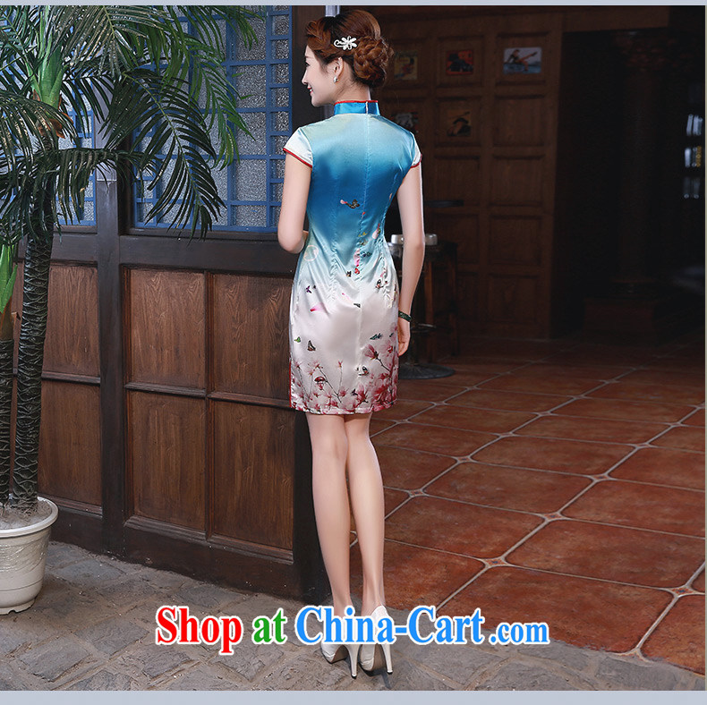 2015 new summer improved stylish sauna silk silk Chinese qipao dress Ocean Sands Q spent 1063 fancy XXL pictures, price, brand platters! Elections are good character, the national distribution, so why buy now enjoy more preferential! Health