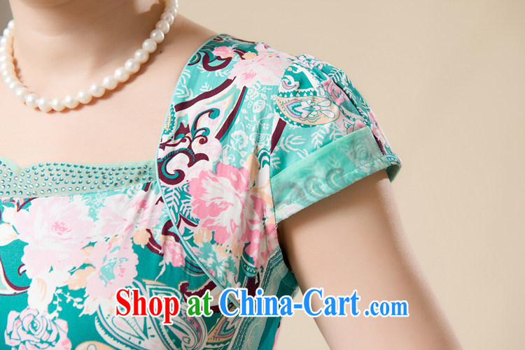 Of 2015 Yuan new middle-aged female spring and summer load short-sleeved Chinese qipao China wind MOM pack and cultivating dresses cheongsam blue 3 XL pictures, price, brand platters! Elections are good character, the national distribution, so why buy now enjoy more preferential! Health