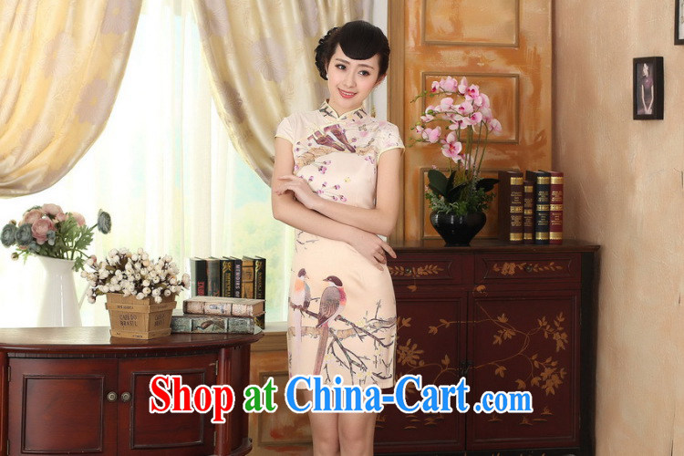 spend the summer cheongsam dress Chinese Chinese improved, for a tight flower damask retro short cheongsam figure color 2 XL pictures, price, brand platters! Elections are good character, the national distribution, so why buy now enjoy more preferential! Health