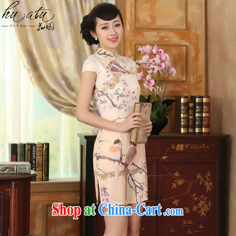 spend the summer cheongsam dress Chinese Chinese improved, for a tight flower damask retro short dresses such as the color 2 XL, spend figure, and, on-line shopping