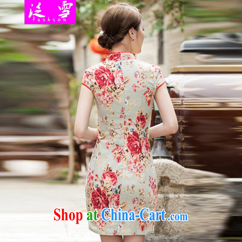 pan-ice 2015 new, elegant beauty, short dresses and stylish improved cheongsam dress 1108 picture color XL, snow, shopping on the Internet