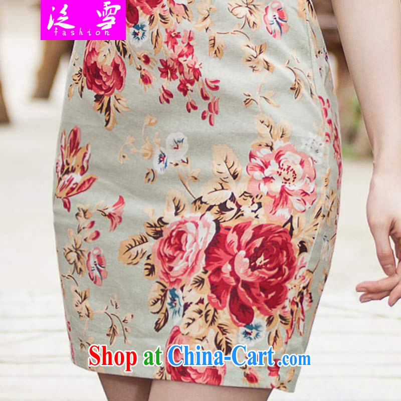 pan-ice 2015 new, elegant beauty, short dresses and stylish improved cheongsam dress 1108 picture color XL, snow, shopping on the Internet