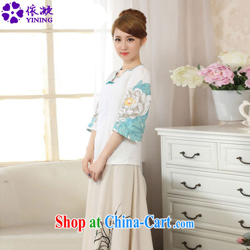 According to fuser summer stylish new linen hand-painted Ethnic Wind horn cuff T-shirt + body skirts Tang replace Kit LGD/A 0066 #package P 0011 #2 XL, fuser, and shopping on the Internet