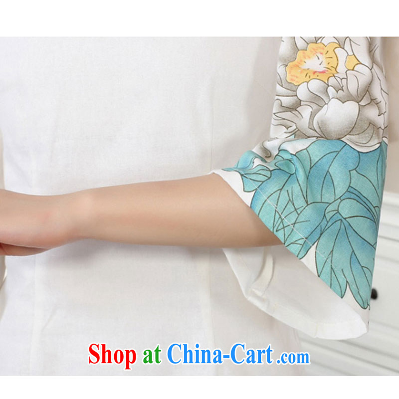 According to fuser summer stylish new linen hand-painted Ethnic Wind horn cuff T-shirt + body skirts Tang replace Kit LGD/A 0066 #package P 0011 #2 XL, fuser, and shopping on the Internet