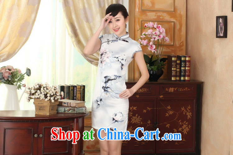 spend the summer new cheongsam dress Chinese Antique improved, for a tight painting Silk Cheongsam short skirts as shown color 2 XL pictures, price, brand platters! Elections are good character, the national distribution, so why buy now enjoy more preferential! Health