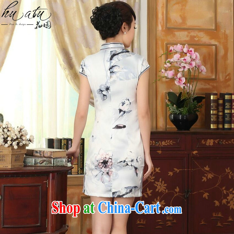 spend the summer new cheongsam dress Chinese Antique improved, for a tight silk paintings short cheongsam dress such as the color 2 XL, figure, and shopping on the Internet