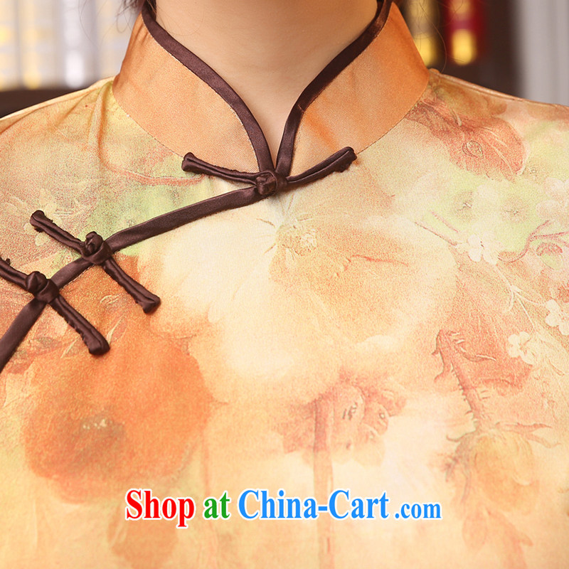Dresses summer dresses skirt new 2015 summer retro short improved stylish Chinese qipao toner Orange Orange XXL, Diane M Qi, shopping on the Internet