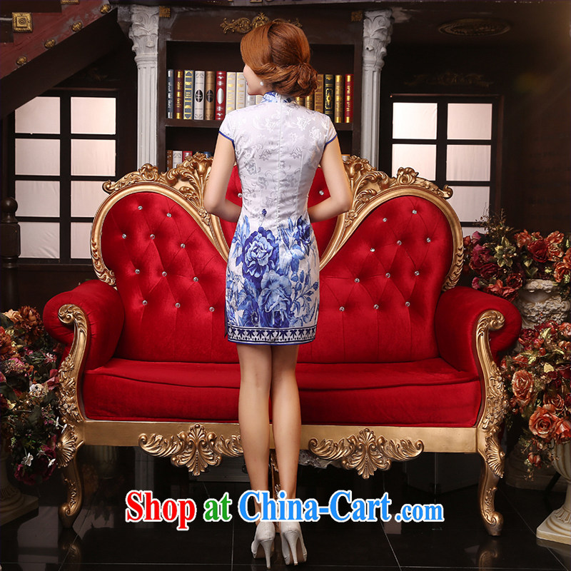 Dresses summer dresses improved spring and summer new improved cheongsam dress of Korea, traditional embroidered retro style daily outfit white XXL, Diane M Qi, shopping on the Internet