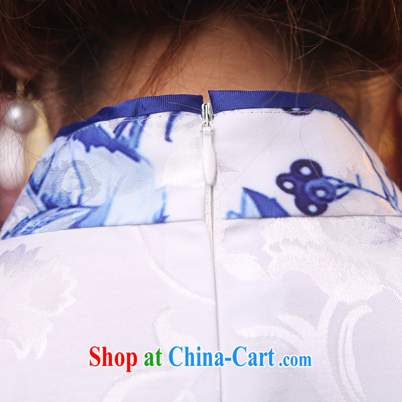 Dresses summer dresses improved spring and summer new improved cheongsam dress of Korea, traditional embroidered retro style daily outfit white XXL, Diane M Qi, shopping on the Internet