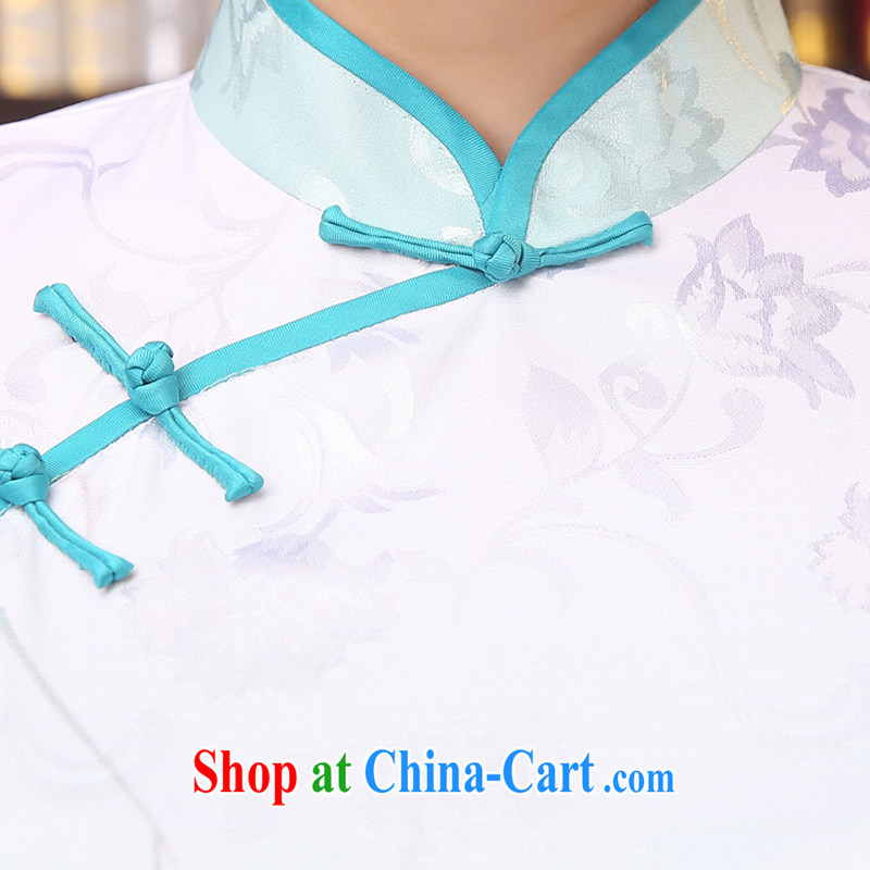 Dresses summer dresses skirts spring and summer new improved cheongsam dress of Korea, traditional embroidered retro style daily outfit white XXL, Diane M Qi, shopping on the Internet