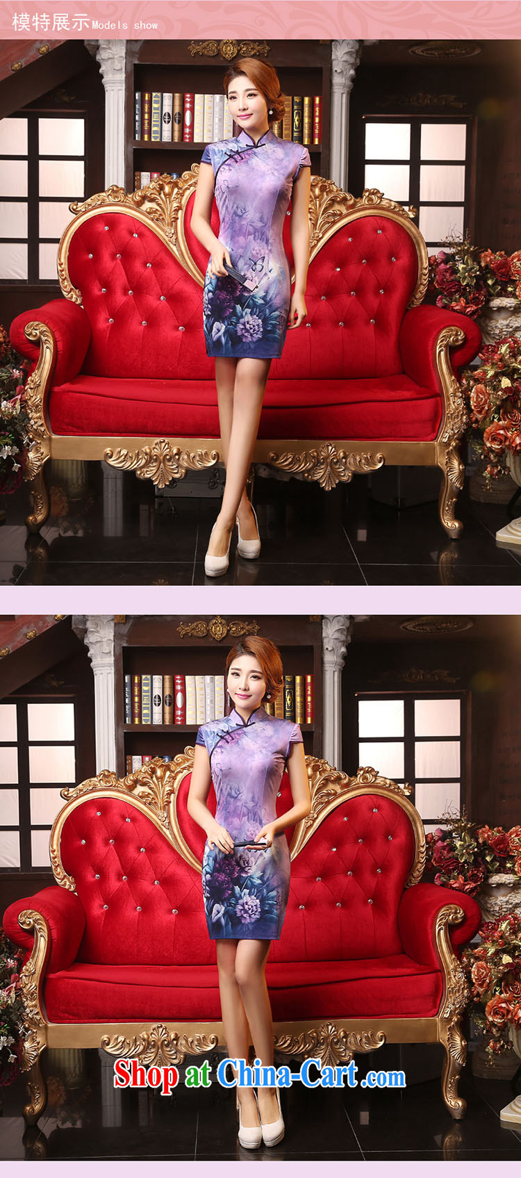 Dresses summer dresses improved summer 2015 new, Retro, the forklift truck cheongsam stylish improved daily cheongsam dress light purple M pictures, price, brand platters! Elections are good character, the national distribution, so why buy now enjoy more preferential! Health