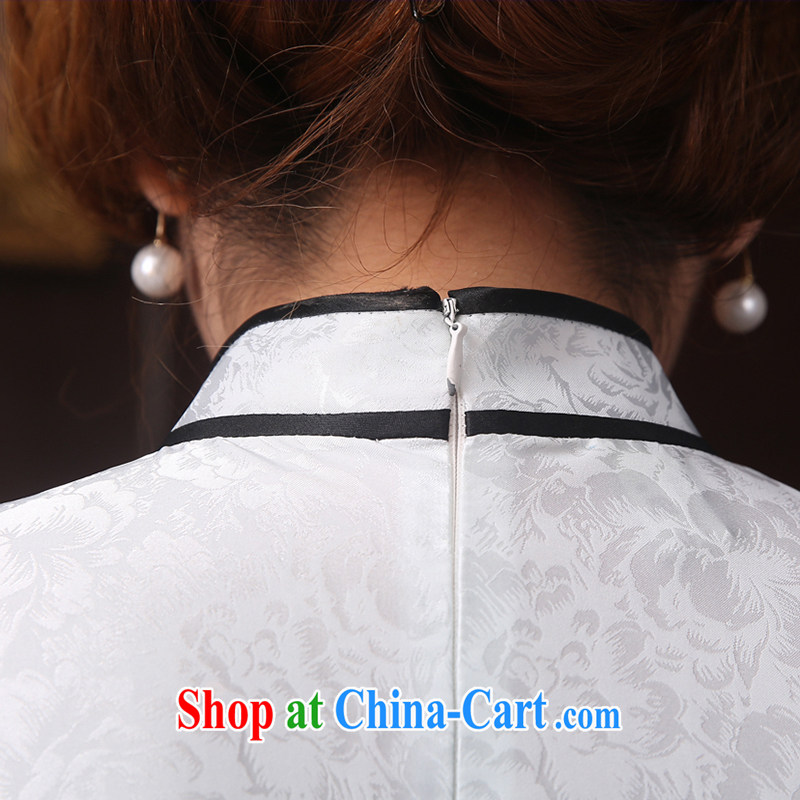 Dresses summer dresses improved 2015 new summer dresses lace embroidery cheongsam dress sponsors Chin daily improved fashion cheongsam white XXL, Diane M Qi, shopping on the Internet