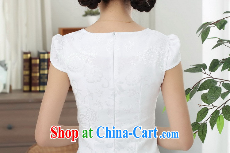 Dan smoke summer new female improved Chinese qipao with solid color embroidery, daily cotton short cheongsam dress white L pictures, price, brand platters! Elections are good character, the national distribution, so why buy now enjoy more preferential! Health