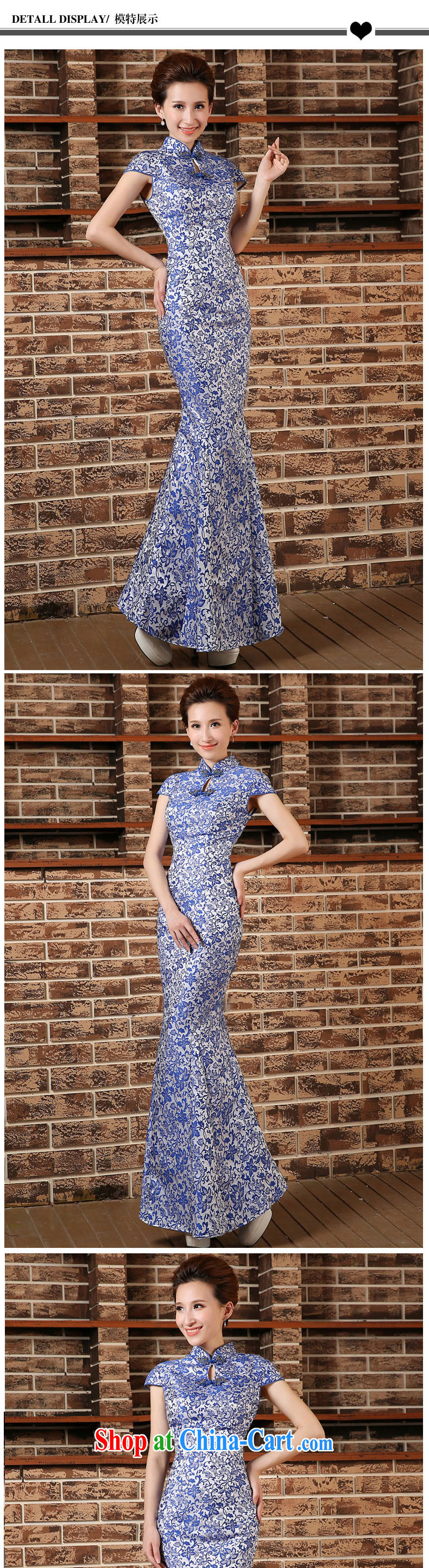 2015 spring and summer new blue and white porcelain beauty outfit crowsfoot long lace embroidery on-chip performance outfit blue XXL pictures, price, brand platters! Elections are good character, the national distribution, so why buy now enjoy more preferential! Health