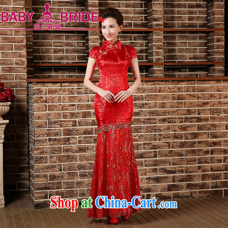 Toast clothing qipao marriages crowsfoot long wedding retro improved 2015 spring, Phoenix wedding dresses red XXL