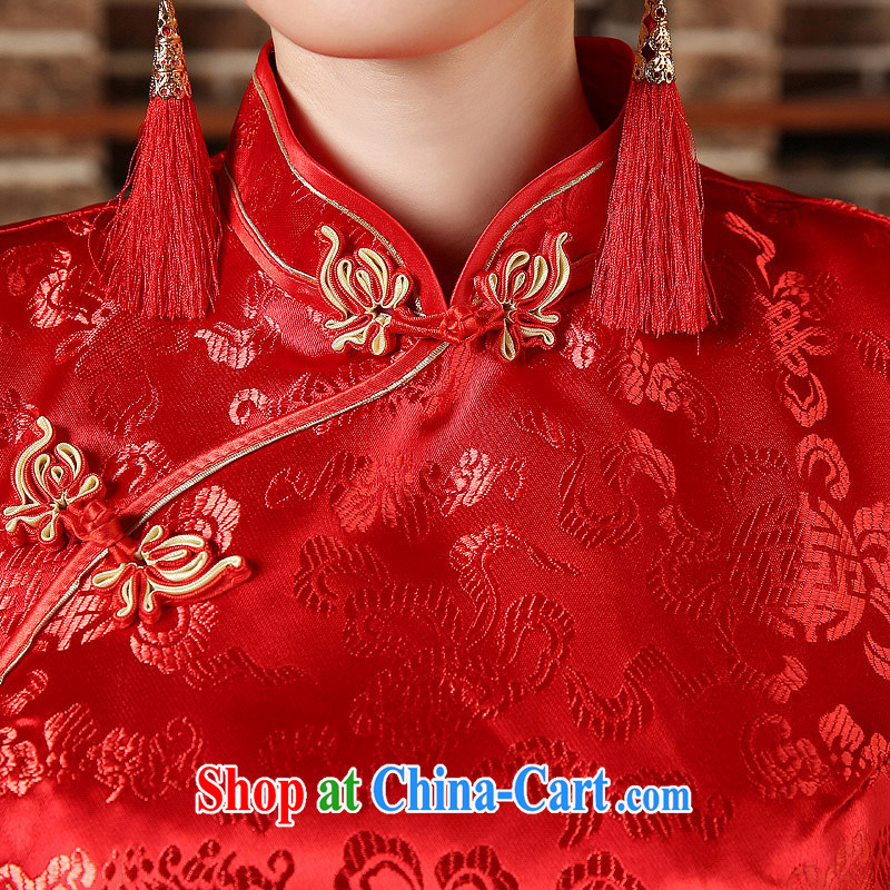 Toast clothing qipao marriages crowsfoot long wedding retro improved 2015 spring, Phoenix wedding dresses red XXL, my dear bride (BABY BPIDEB), online shopping