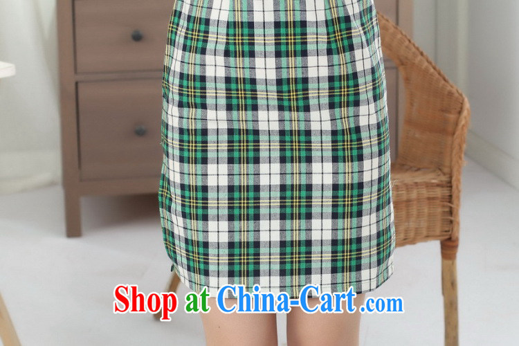 Dan smoke female new Chinese qipao Chinese improved, for a tight wind Korea cotton plaid cuff in cheongsam dress such as the color 2 XL pictures, price, brand platters! Elections are good character, the national distribution, so why buy now enjoy more preferential! Health