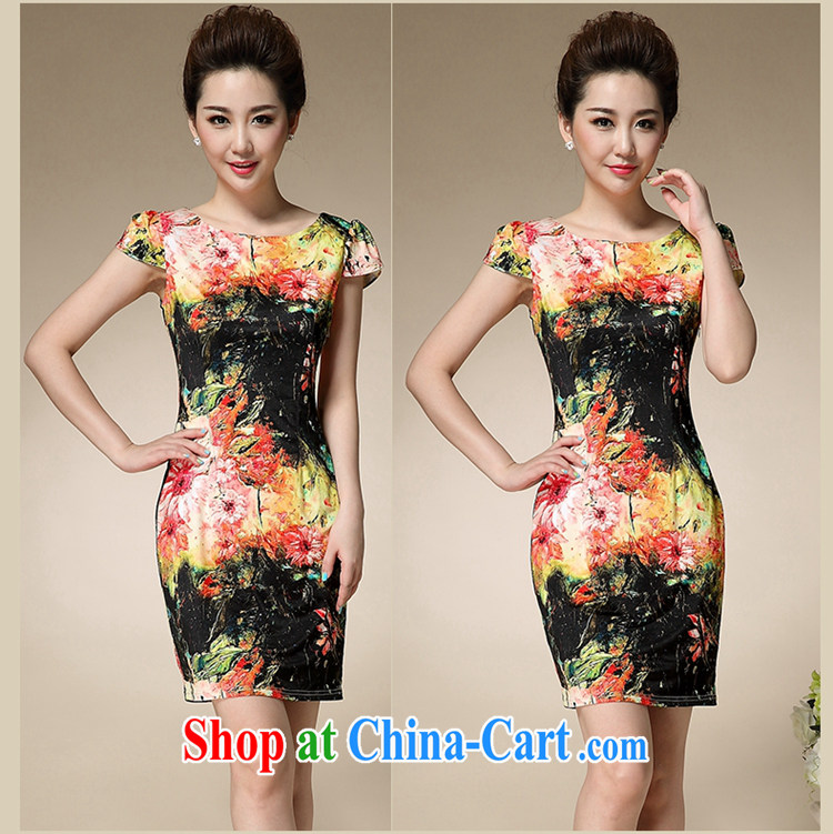 The Soviet Union's 2015 summer new stamp duty round-collar short-sleeve Sau San emulation Silk Dresses beauty charm antique dresses black 3 XL pictures, price, brand platters! Elections are good character, the national distribution, so why buy now enjoy more preferential! Health