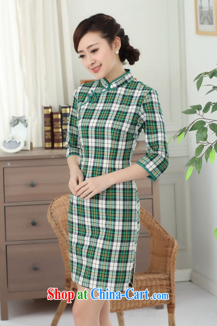 Take the female new Chinese qipao Chinese improved, for a tight wind Korea cotton plaid cuff in cheongsam dress such as the color 2 XL pictures, price, brand platters! Elections are good character, the national distribution, so why buy now enjoy more preferential! Health