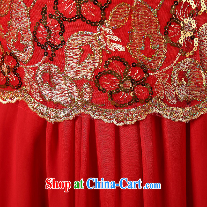 2015 Spring Summer China wind bows Service Bridal wedding dress retro embroidery long cheongsam red female Red XXL, Diane M Qi, shopping on the Internet