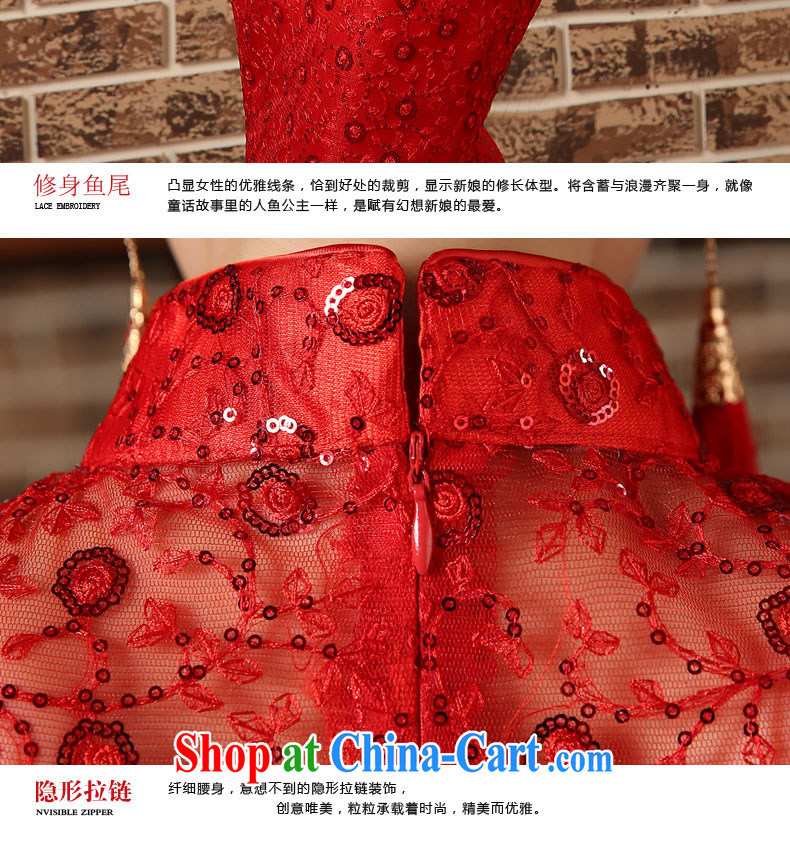 At Merlion, collar cheongsam red toast serving Chinese brides marriage yarn long beauty, dress dress short-sleeved red XXL pictures, price, brand platters! Elections are good character, the national distribution, so why buy now enjoy more preferential! Health