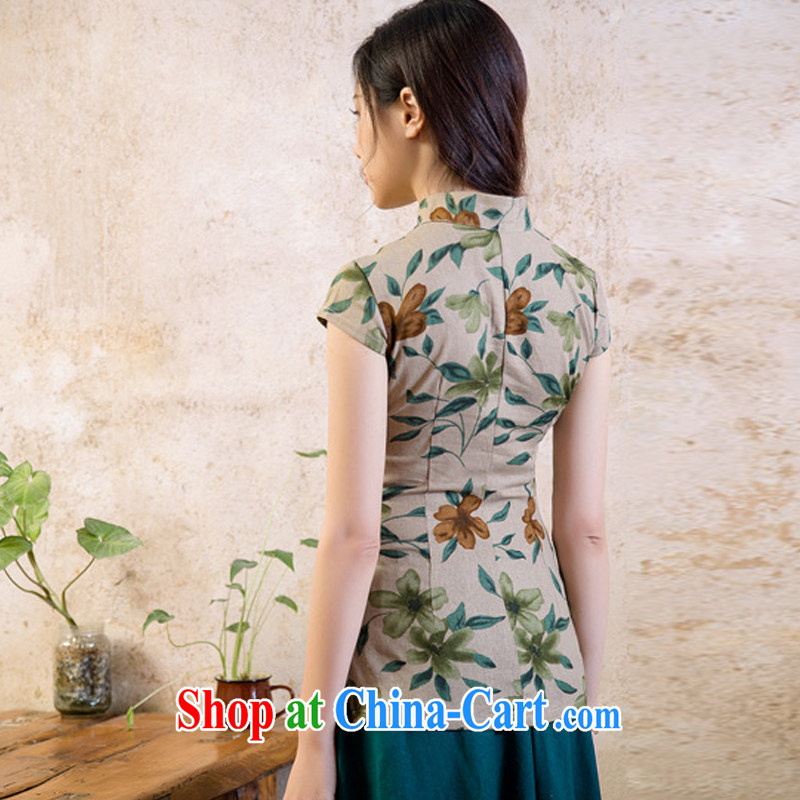 light at the national wind girl with basket stamp duty the commission cheongsam shirt short-sleeved College wind load Chinese shirt AQE 2062 XXL suit, light (at the end) QM, shopping on the Internet
